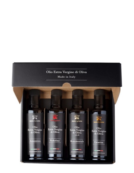 Confezione Regalo Olio Monsignore da 4 x 0.25